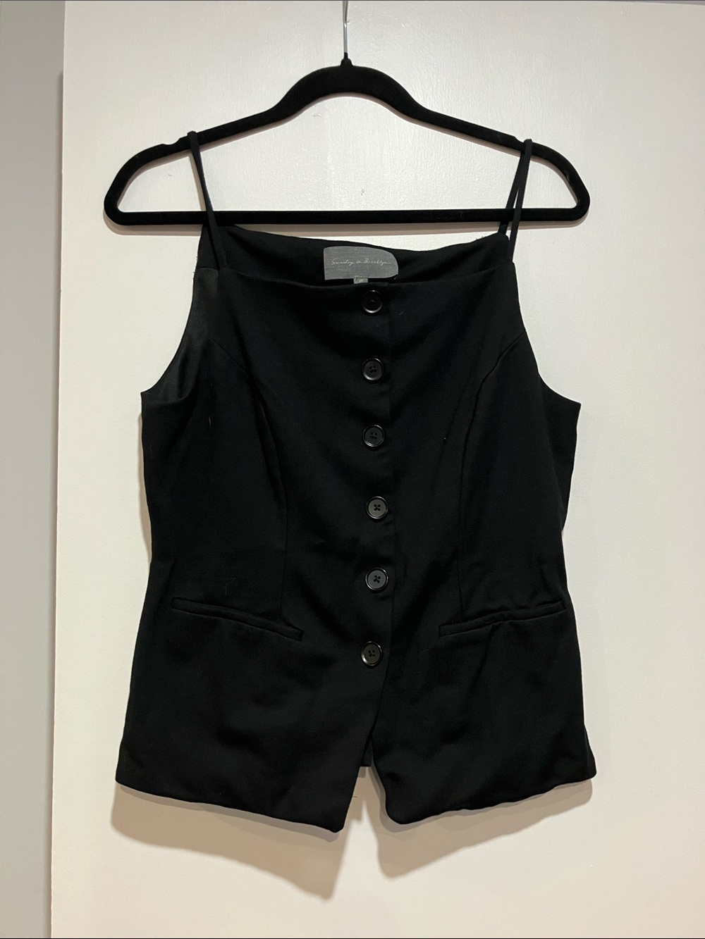 Sunday in Brooklyn Black Button-Front Camisole